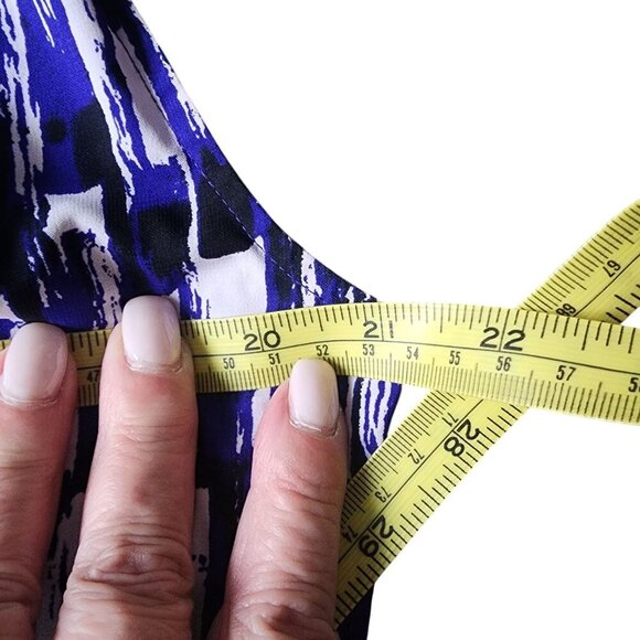 Calvin Klein Sleeveless V-Neck Printed Blouse Large - Picture 4 of 10